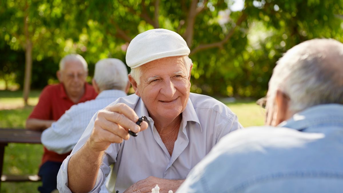 A photo of older people hanging out together