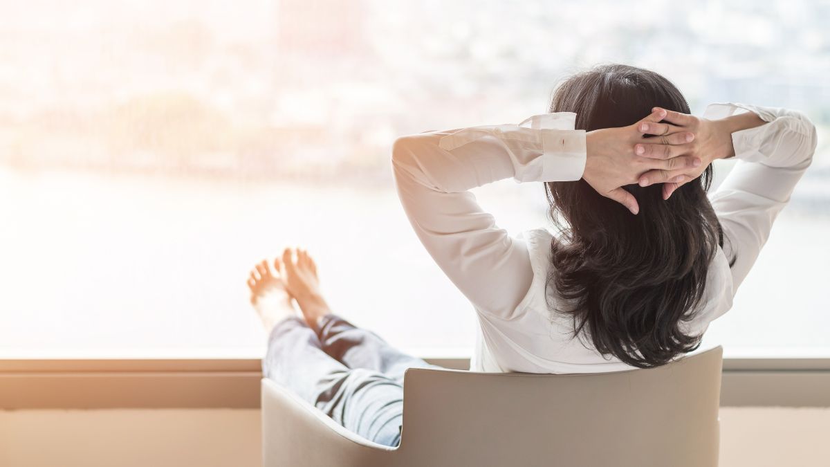 a woman taking the time to relax