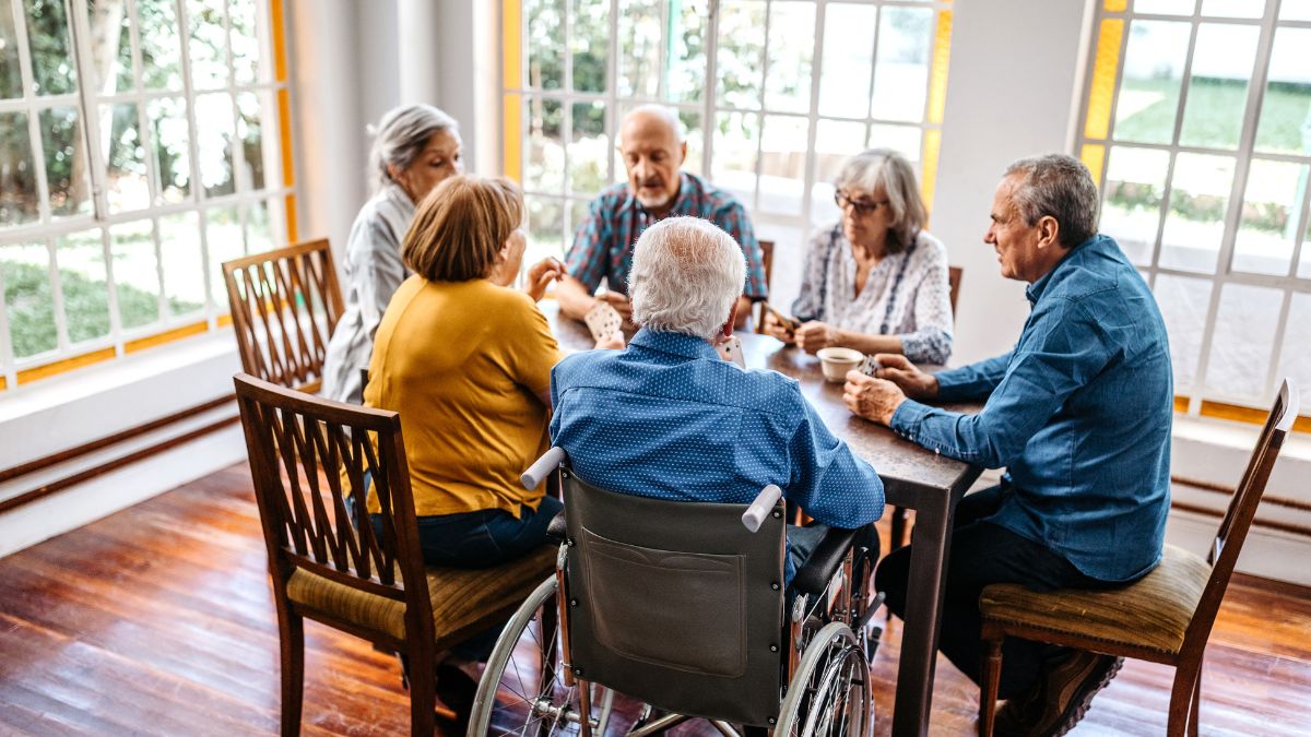 A group of people discussing